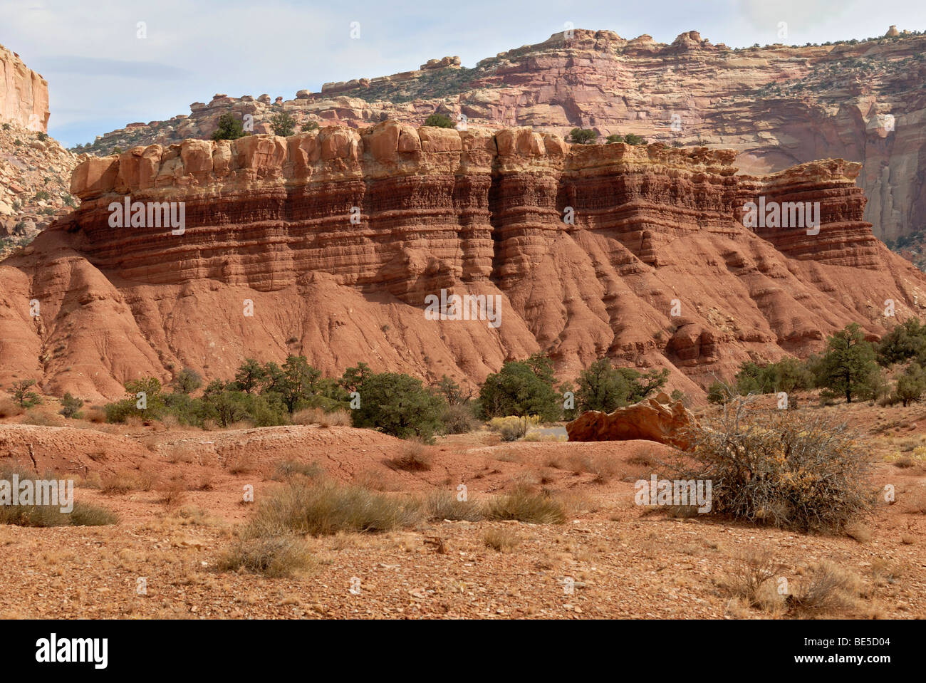 Formazione di arenaria, Scenic Drive, Capitol Reef National Park nello Utah, Stati Uniti d'America Foto Stock