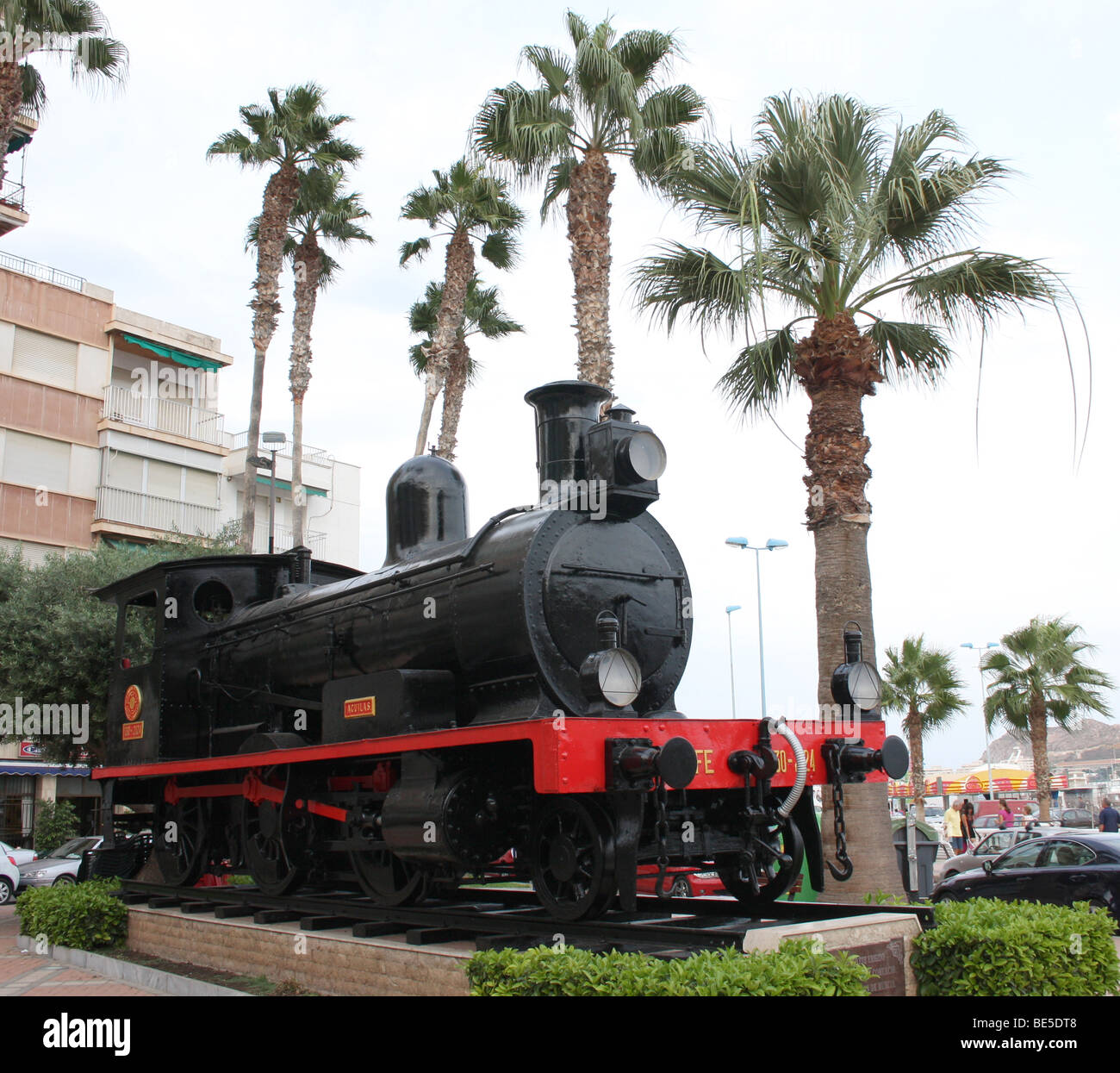 Un vecchio treno a vapore in Aguilas, Murcia, Spagna. Foto Stock