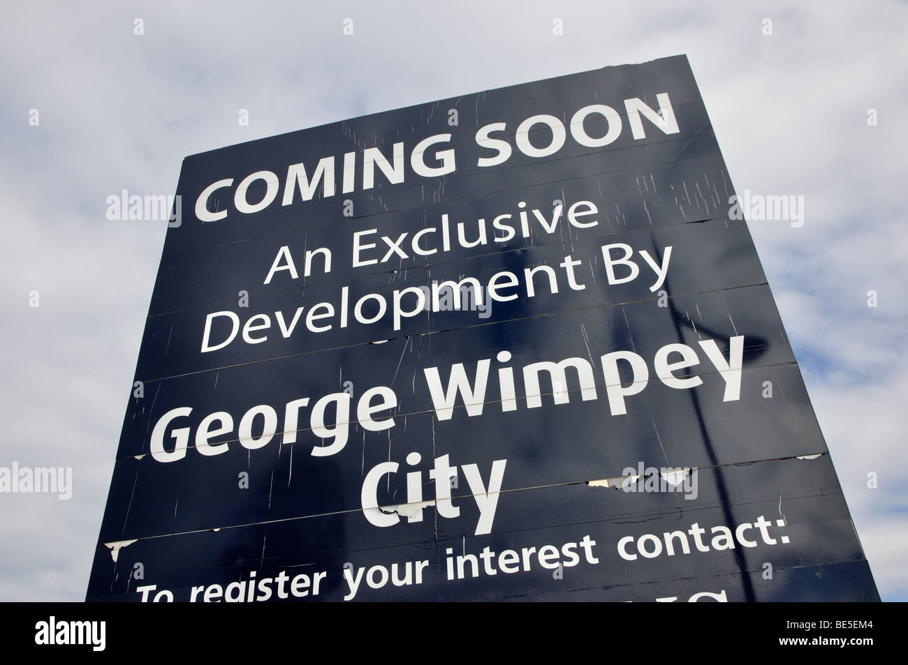 George Wimpey lo sviluppo delle città segno, Ocean Drive, Leith, Edimburgo, Scozia, Regno Unito. Foto Stock
