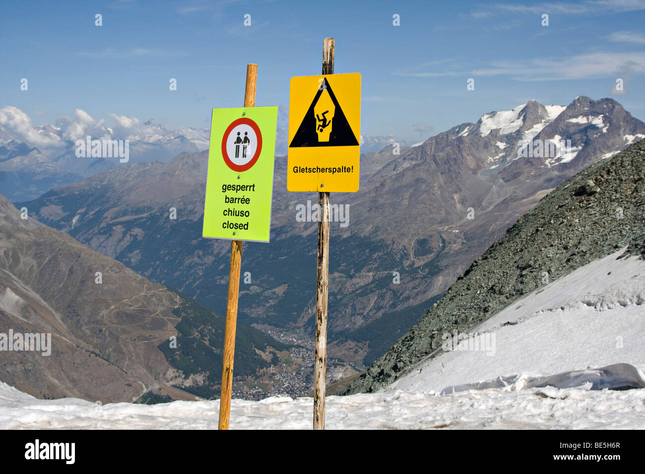 Allalin 3500m vicino a Saas fee alpi svizzere svizzera Foto Stock