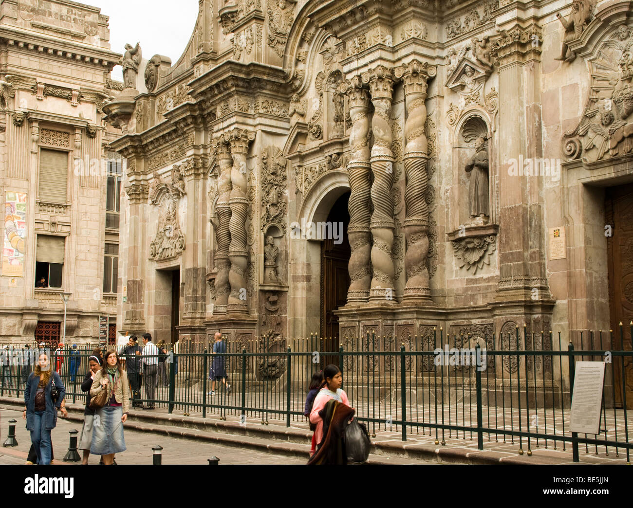 Ecuador.Quito.Chiesa dei Gesuiti (XVII-XVIII secolo).facciata e i dettagli. Foto Stock