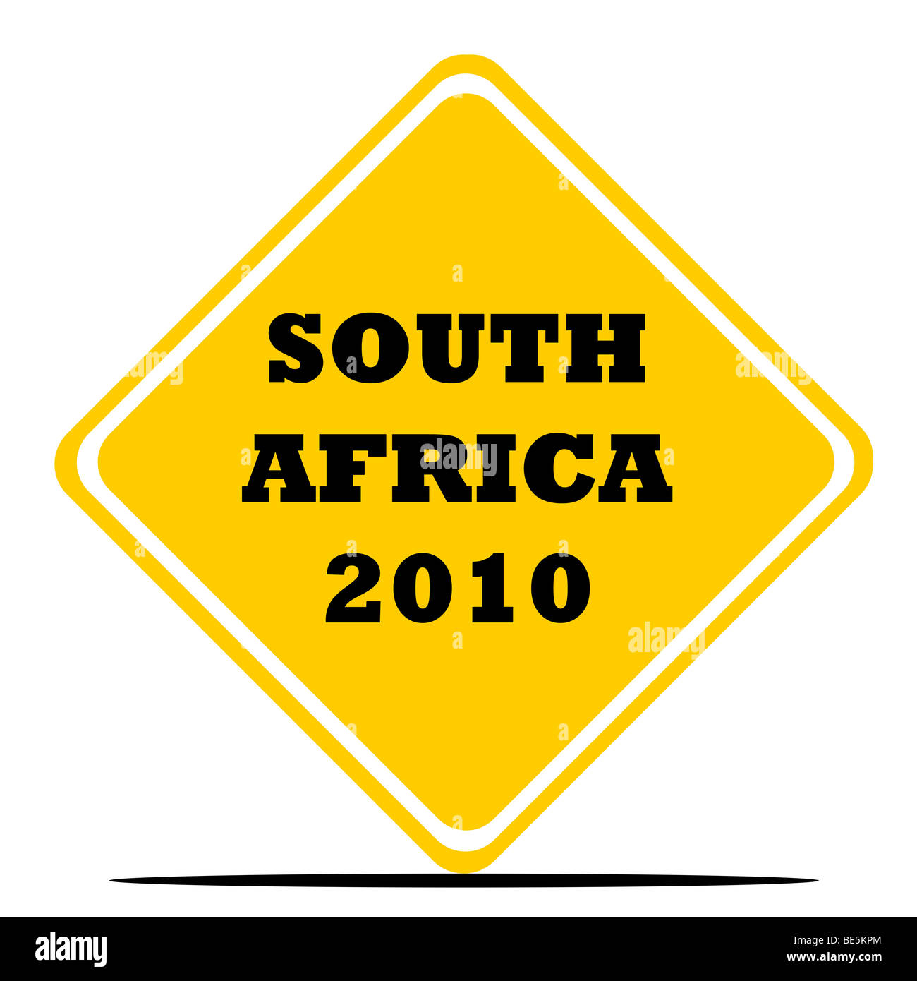 Sud Africa 2010 Coppa del Mondo di calcio o di calcetto segno isolato su sfondo bianco. Foto Stock