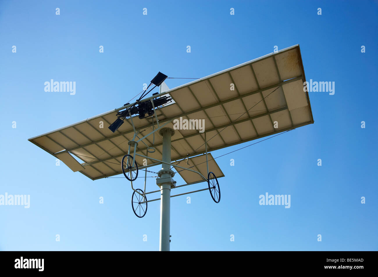 Richard Pearce Memoriale al volo nel 1903, Waitohi, vicino punto piacevole, Canterbury sud, Isola del Sud, Nuova Zelanda Foto Stock