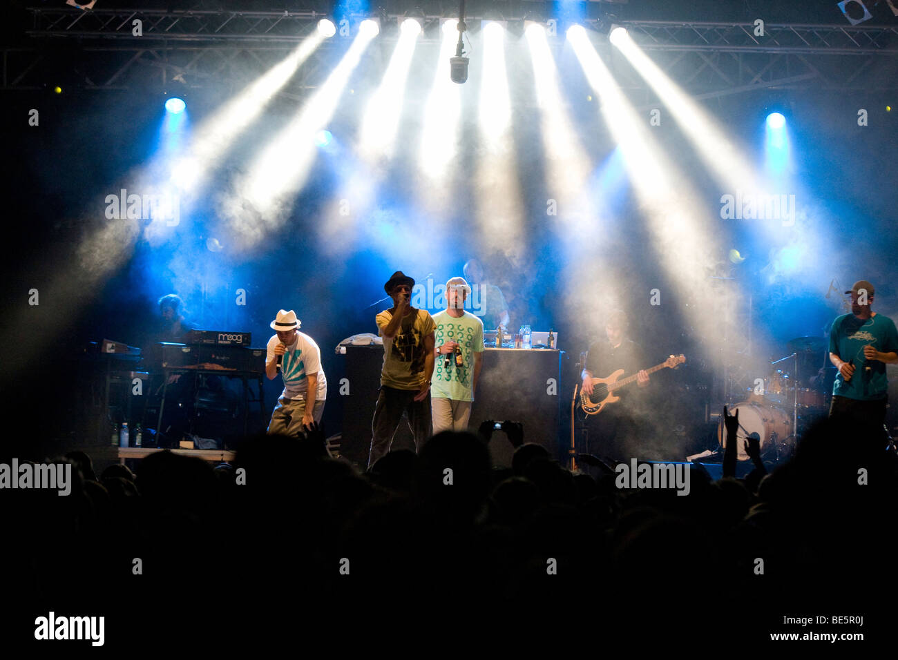 Blumentopf, tedesco hip-hop band, live at soundcheck, Open Air Festival in Sempach-Neuenkirch, Svizzera, Europa Foto Stock