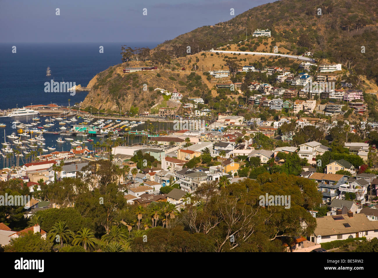 AVALON, CA, Stati Uniti d'America - porto e città di Avalon, Isola di Santa Catalina Foto Stock