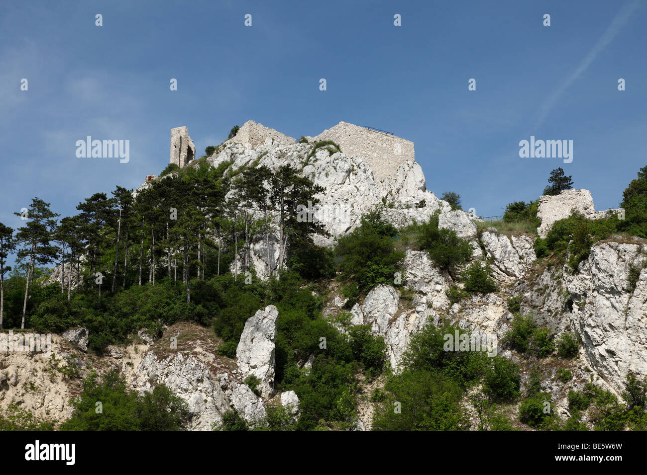 Staatz rovine del castello, Weinviertel, Austria Inferiore, Austria, Europa Foto Stock