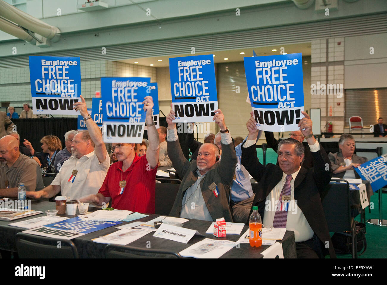 AFL-CIO delegati Rally per dipendente libera scelta atto Foto Stock