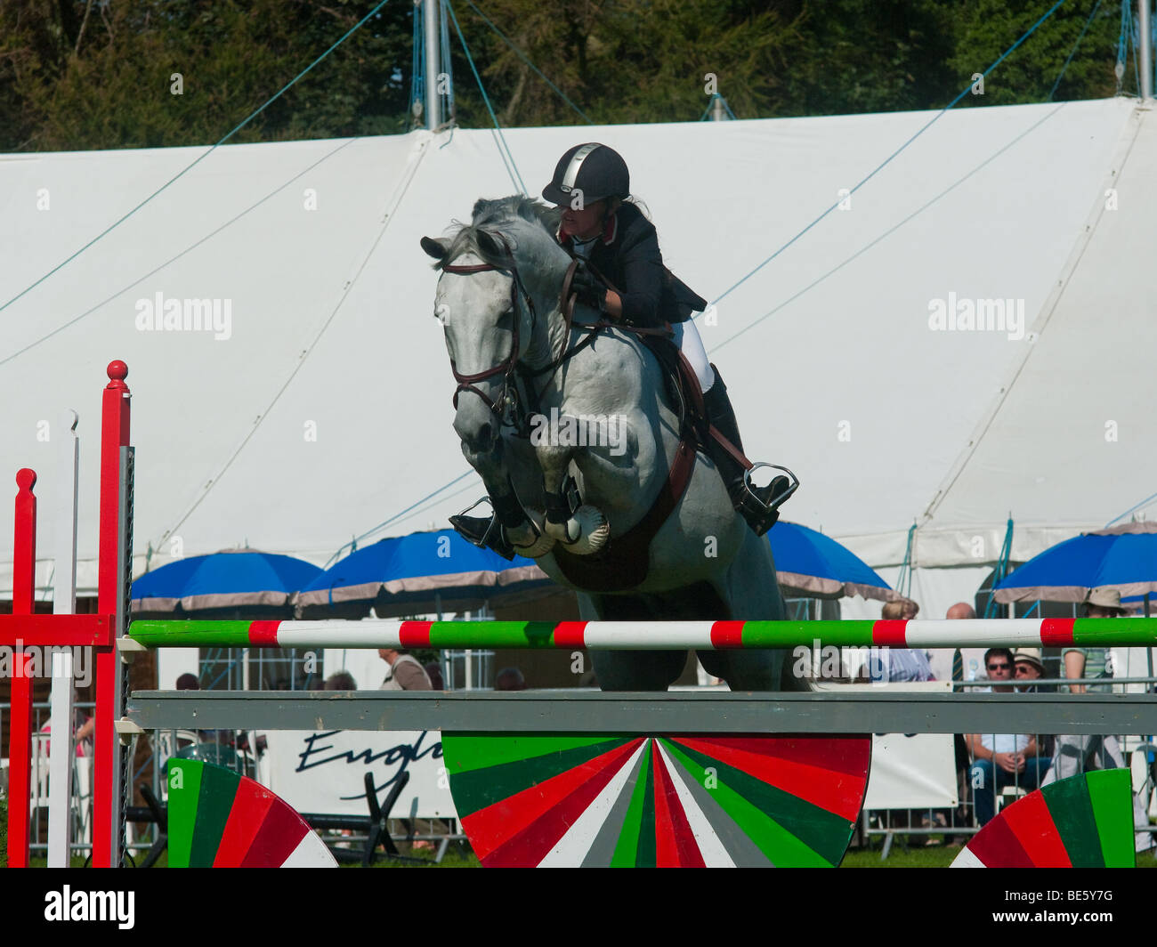 Show Jumping a Westmorland contea agricola show. Foto Stock