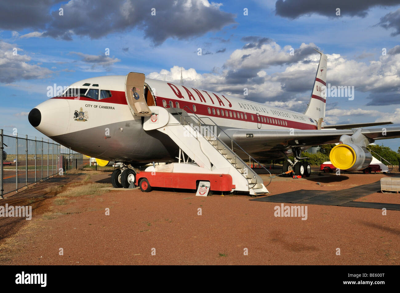 Boeing 707 a Qantas fondatori Museum, Longreach, Outback Queensland, Australia Foto Stock
