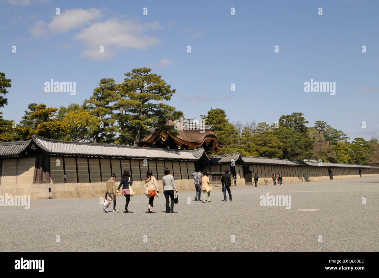 La parete e la porta nord, Palazzo Imperiale, Gosho a Kyoto, in Giappone, Asia Foto Stock