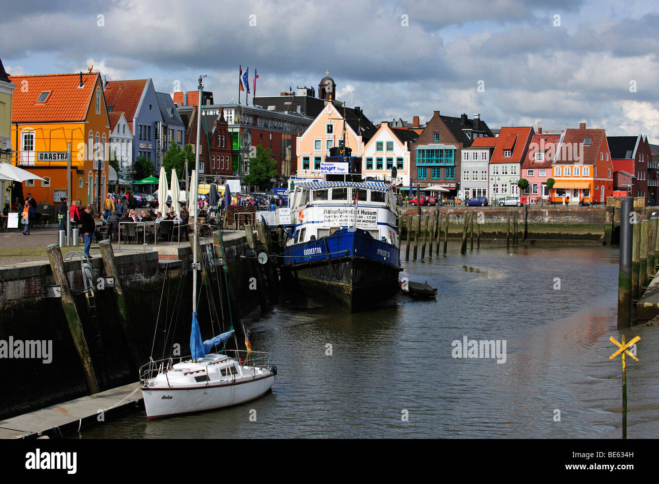 Porto di Husum, costa del Mare del Nord, Schleswig Holstein, Germania, Europa Foto Stock