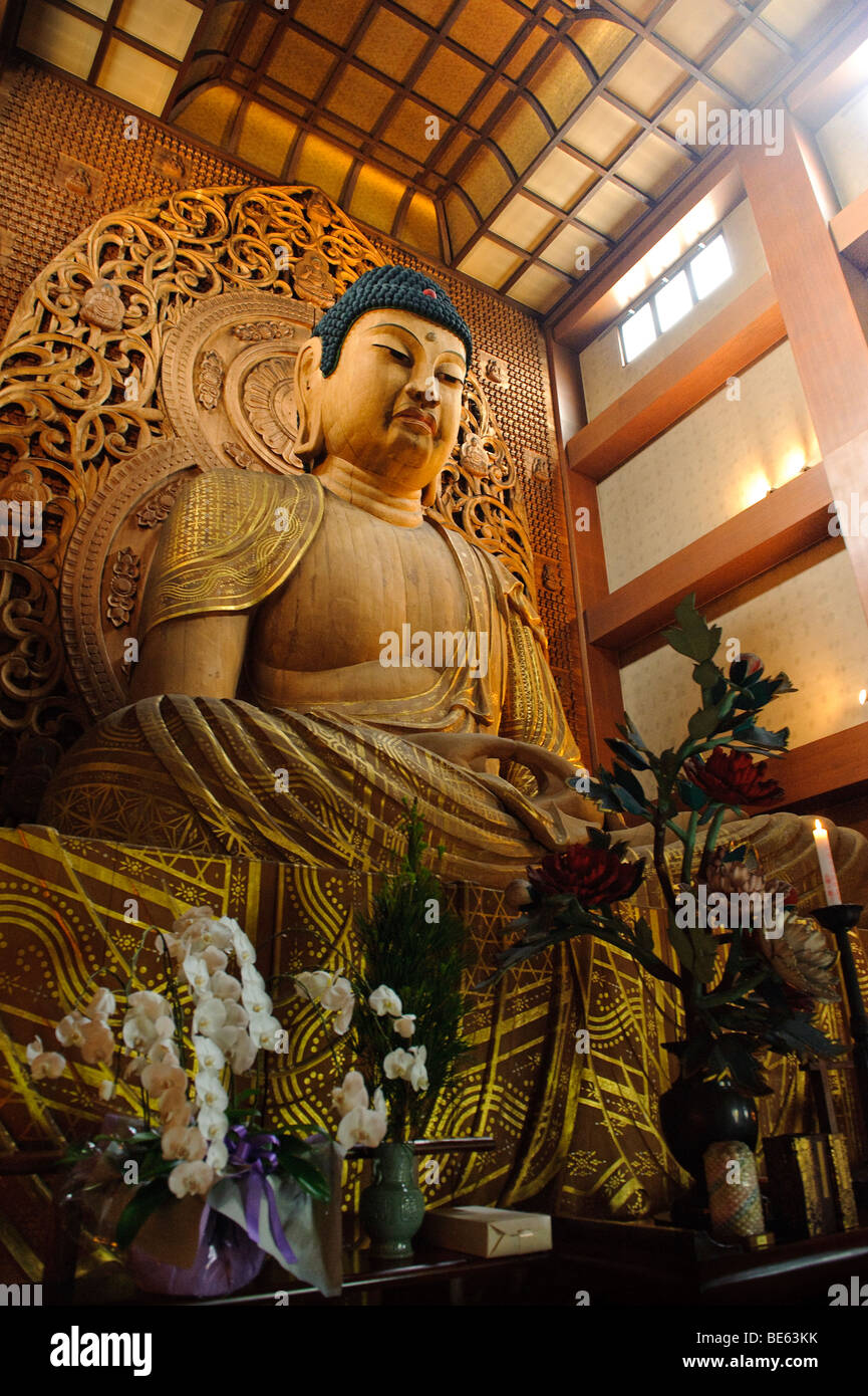 Un Buddha gigante a Tochoji, il primo tempio Shingon in Giappone, citta' di Fukuoka, prefettura di Fukuoka, Giappone, giugno 4, 2009. Foto Stock