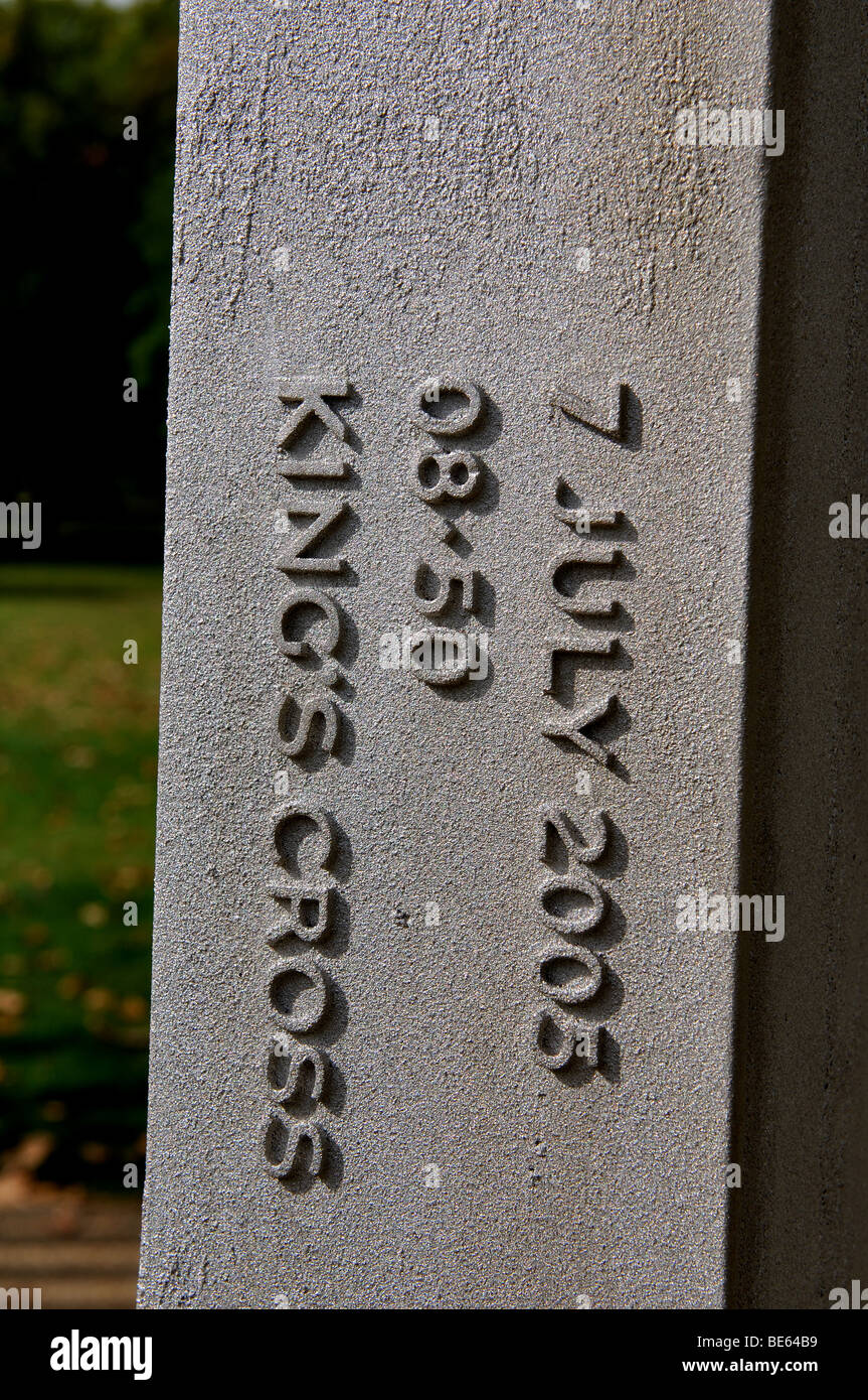 London Bombing Memorial, Hyde Park, London, England, Regno Unito Foto Stock