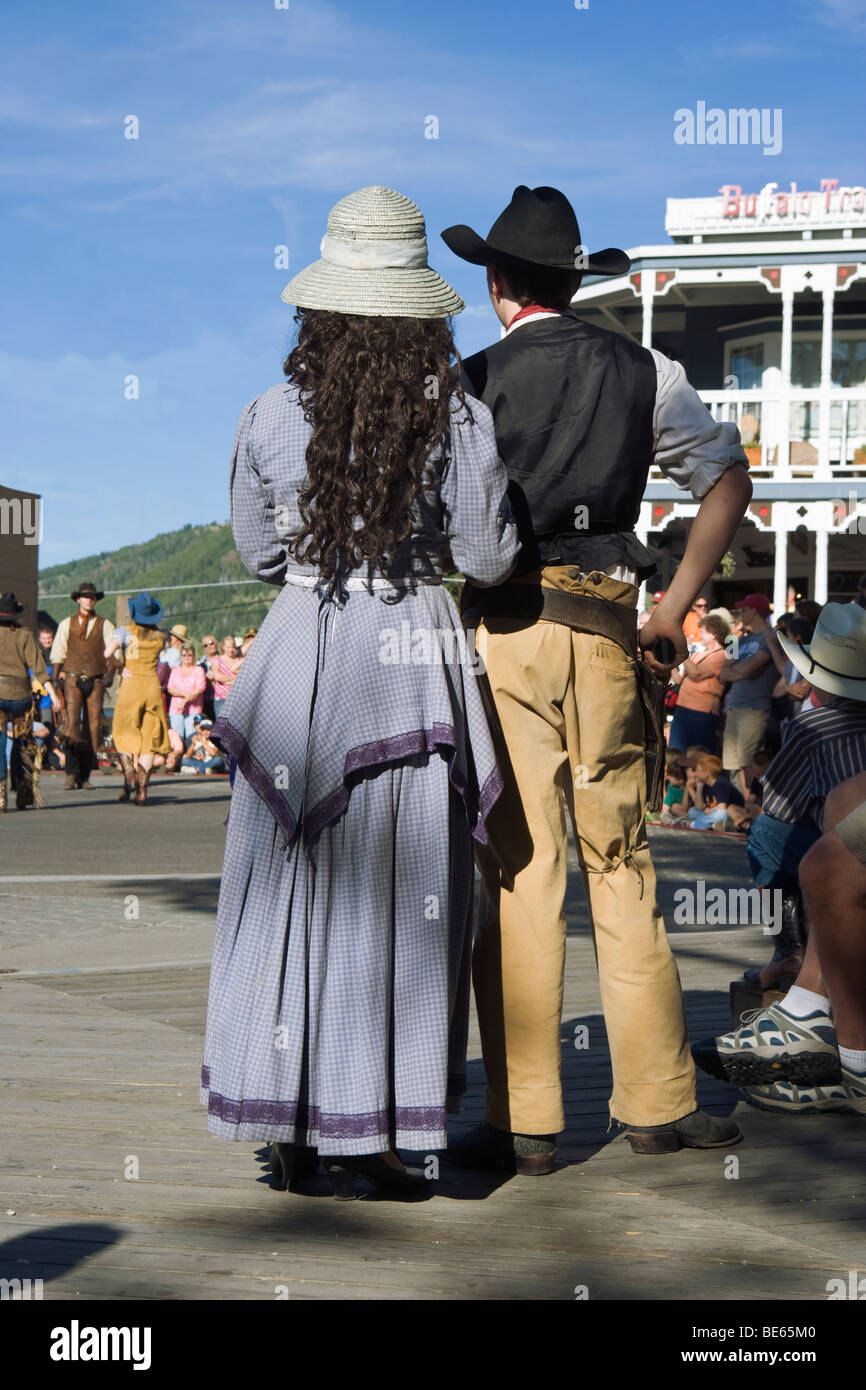 Jackson Hole cowboy sparare tradizionale occidentale Foto Stock