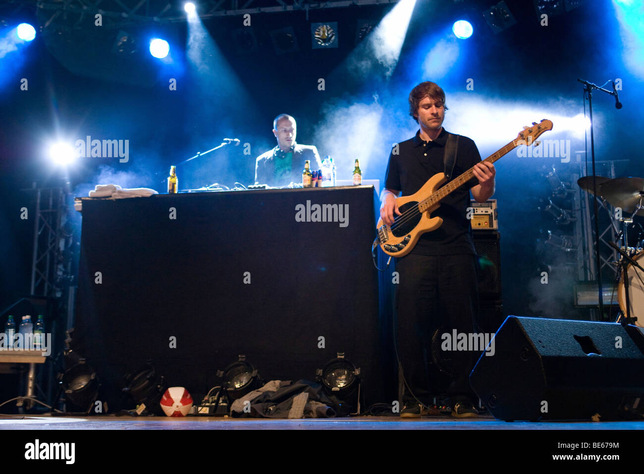 Blumentopf, tedesco hip-hop band, live at soundcheck, Open Air Festival in Sempach-Neuenkirch, Svizzera, Europa Foto Stock