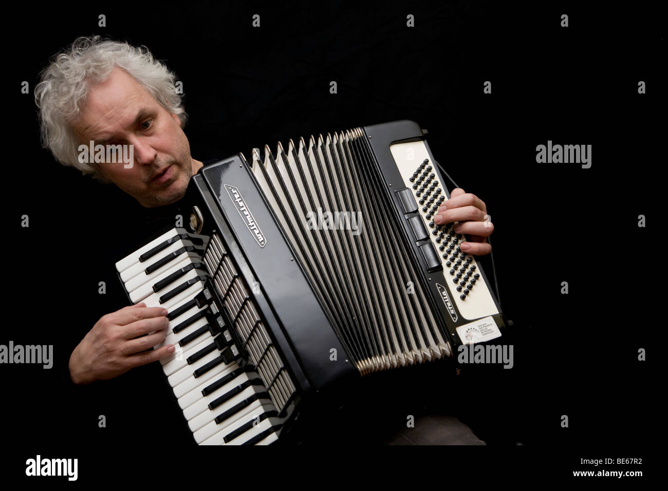 Musicista che suona la fisarmonica immagini e fotografie stock ad alta