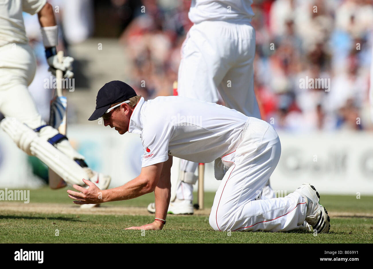 PAUL COLLINGWOOD MISSES CATTURE ENGLAND V AUSTRALIA Brit Oval Londra Inghilterra 23 Agosto 2009 Foto Stock