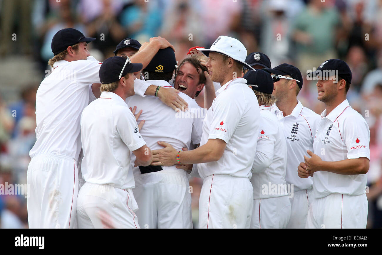 Inghilterra celebrare come GRAEME SW 5TH CENERI TEST MATCH Il Brit Oval Londra Inghilterra 21 Agosto 2009 Foto Stock