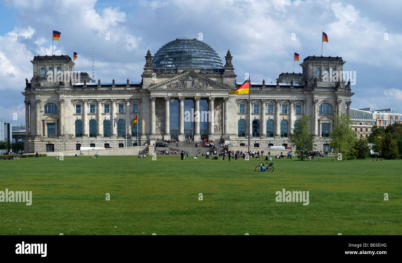 Il palazzo del Reichstag a Berlino, Germania, Europa Foto Stock