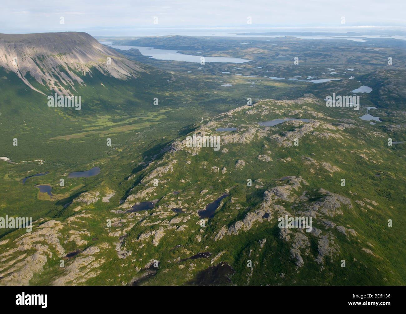 Parco Nazionale e Riserva di Katmai dall'aria, Alaska. Foto Stock