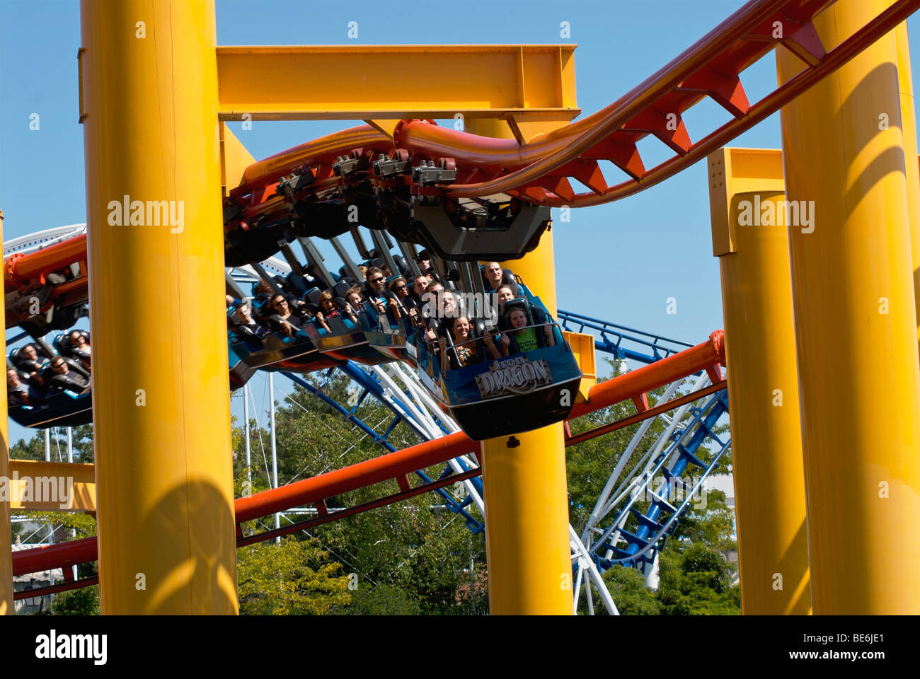 Drago di ferro roller coaster a Cedar Point Foto Stock