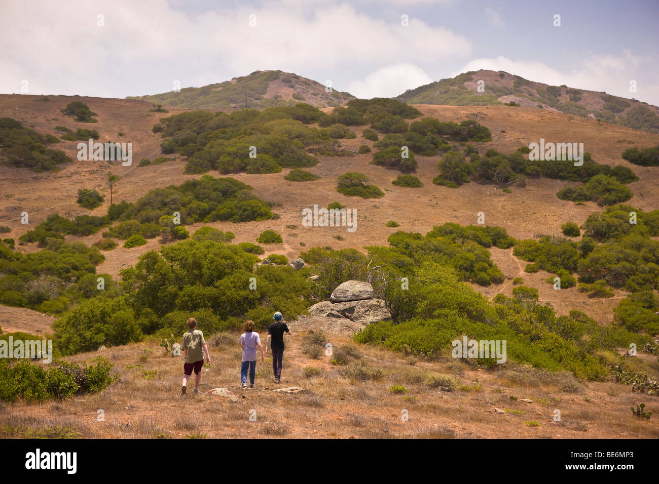 CATALINA, CA, Stati Uniti d'America - Escursionisti sulla isola di Santa Catalina Foto Stock