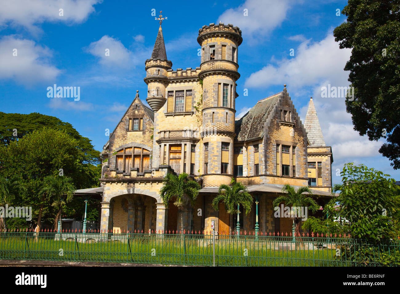 Magnifici sette Stollmeyer Castello nel porto di Spagna Trinidad Foto Stock