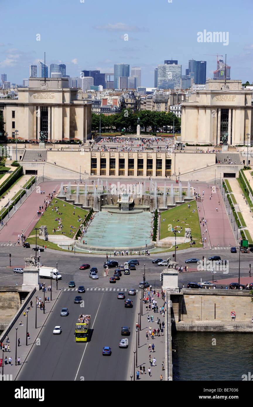 Al ponte Iena sul Fiume Senna e Trocadero,Parigi Francia Foto Stock