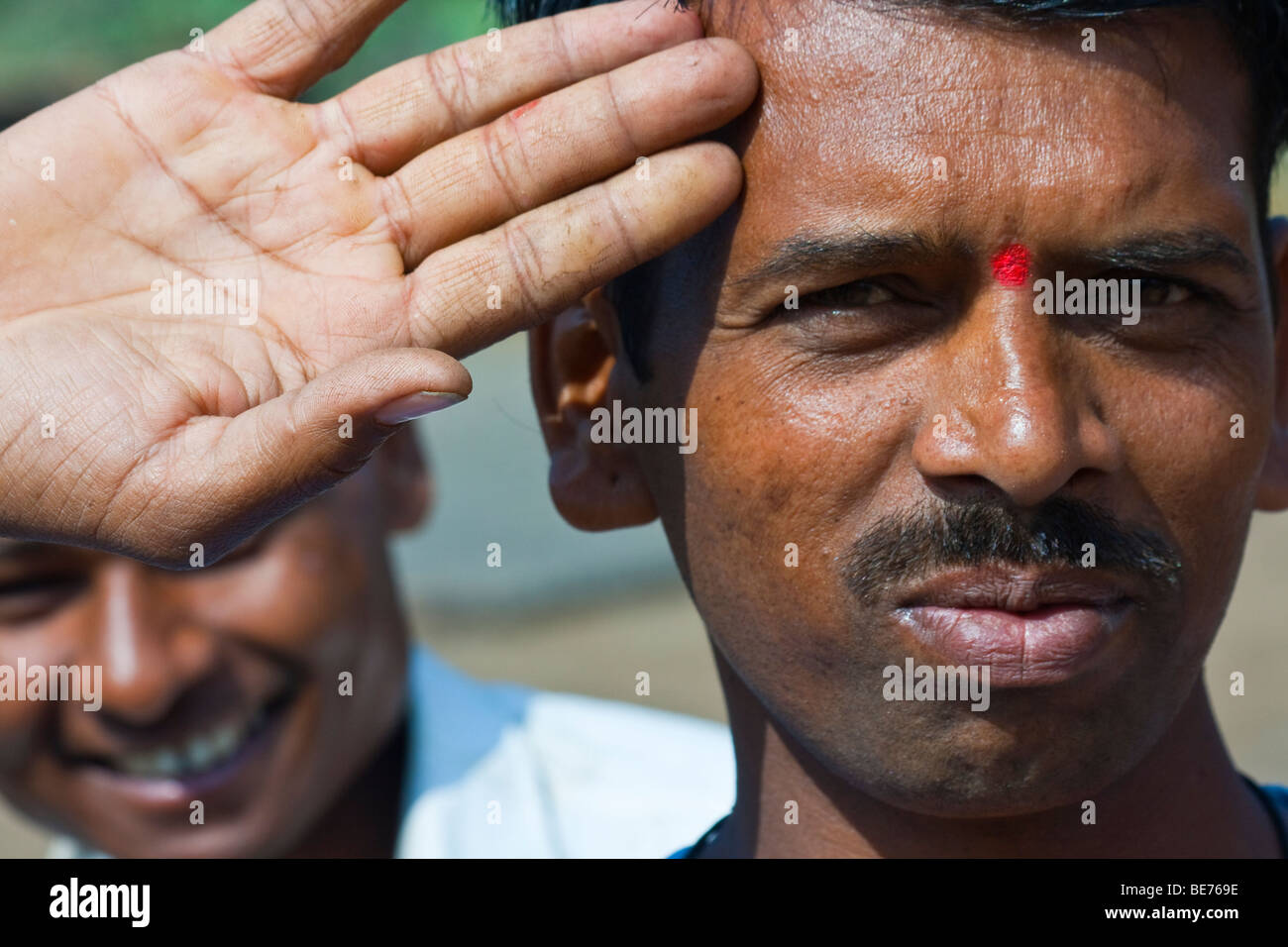 Uomo indù in Daulatabad vicino a Aurangabad India Foto Stock