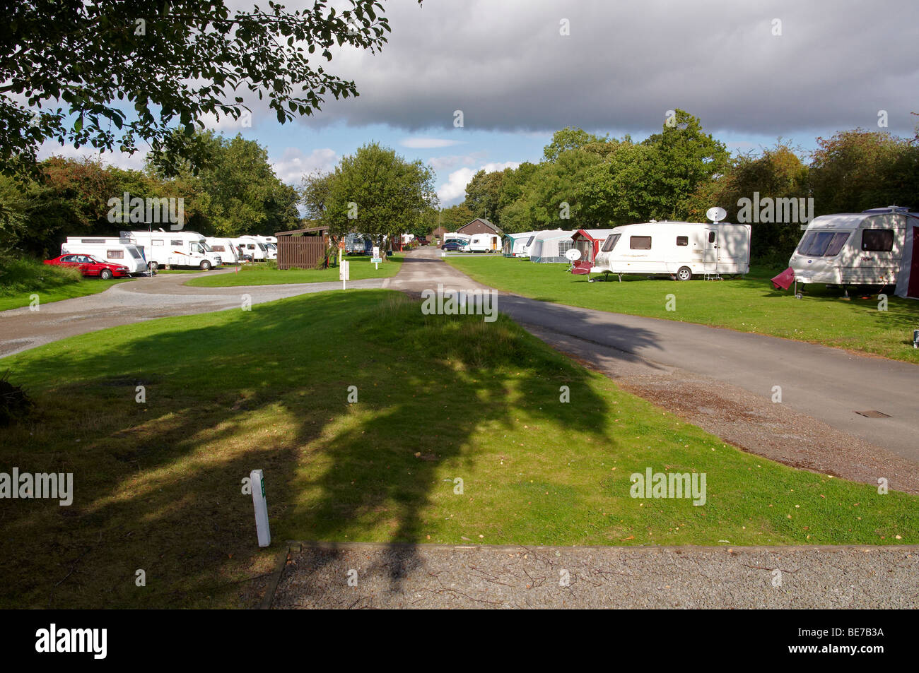 Caravan Club sito a Moorhampton vicino a Hereford. Foto Stock