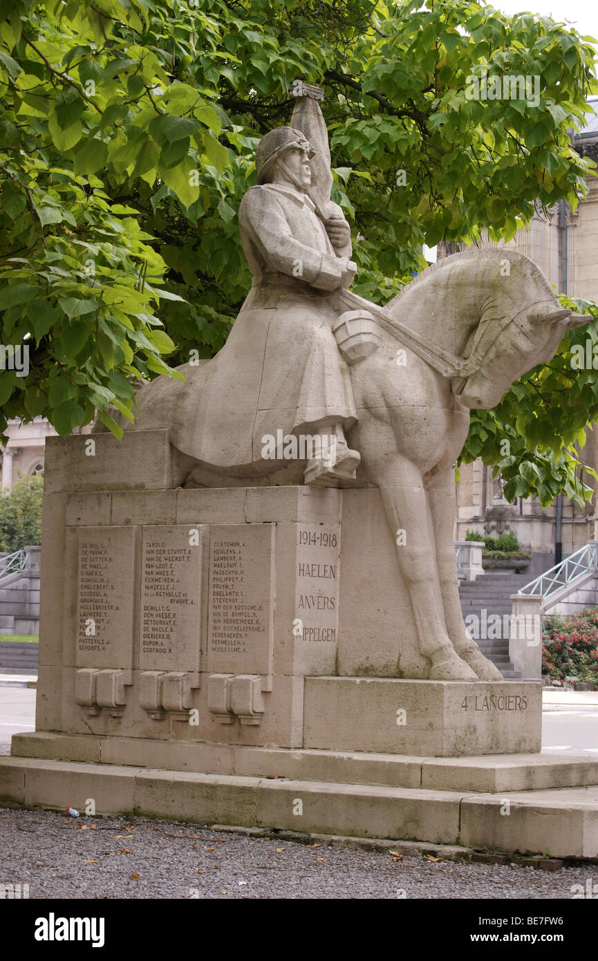 Il francese Lancieri War Memorial, Spa, Belgio Foto Stock