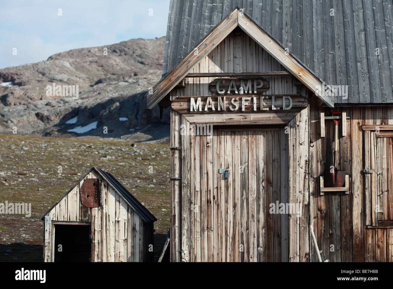 Nuova Londra marmo insediamento minerario nel fiordo Kongs Svalbard Foto Stock