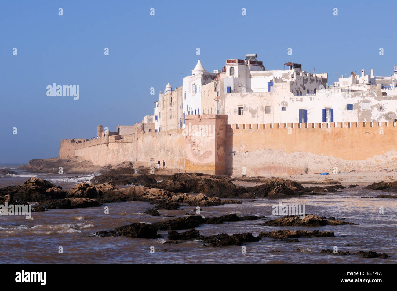 I bastioni e la Medina di Essaouira, Marocco Foto Stock