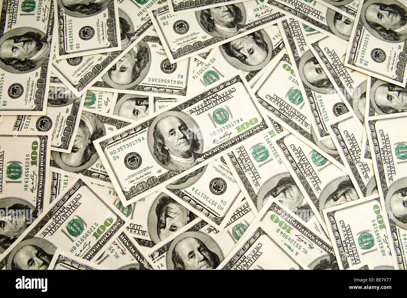 Sfondo di denaro - centinaia di dollari americani Foto Stock