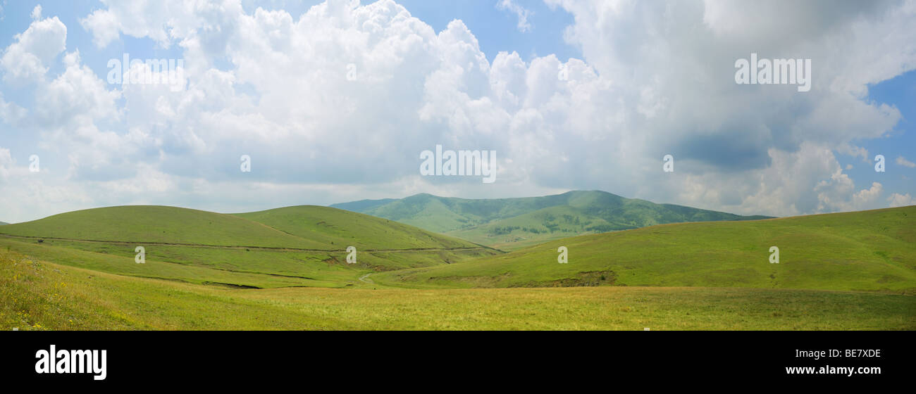 Immagine panoramica di mountain Zlatibor, famosa località turistica in Serbia. Foto Stock