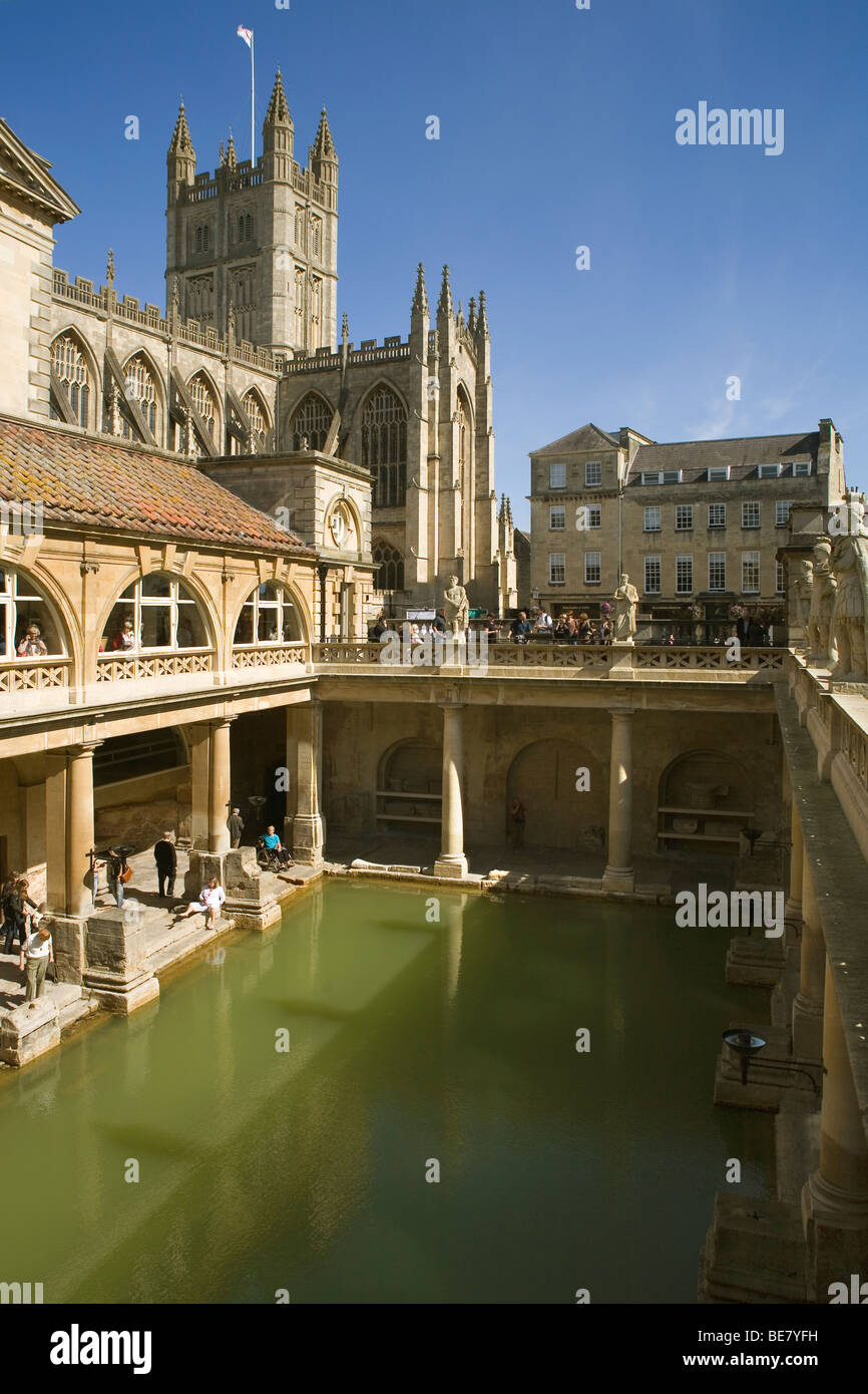 Inghilterra Somerset Bath Bagni Romani e Abbazia Foto Stock