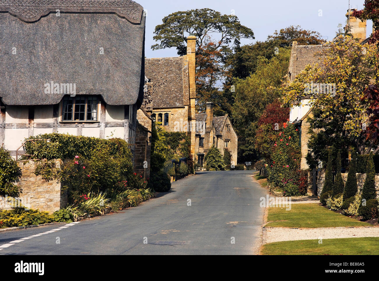 Un cottage in pietra nel villaggio di stanton, il Costwolds, Midlands gloucestershireengland regno unito Foto Stock