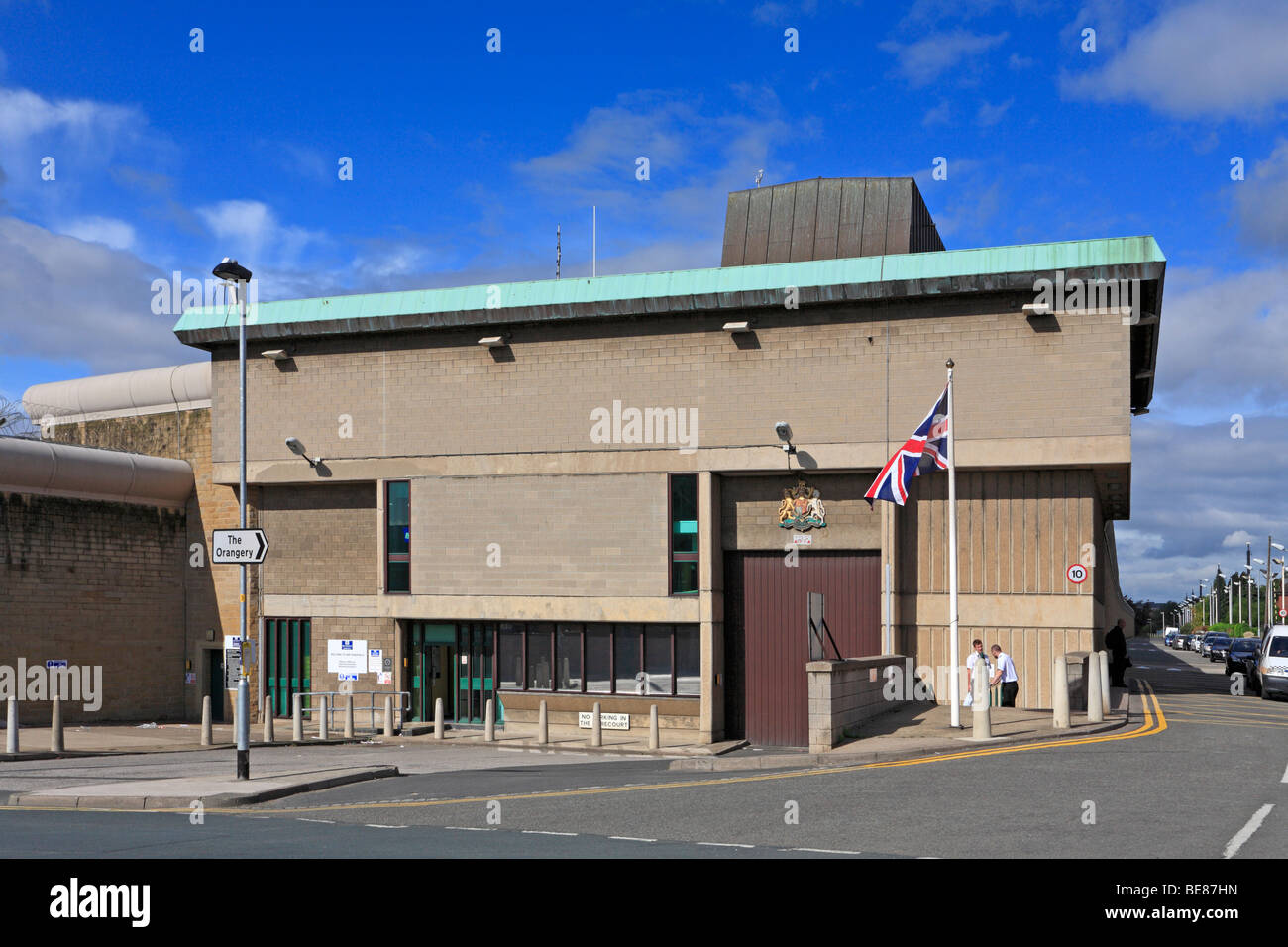Gatehouse al carcere di massima sicurezza HMP Wakefield, Wakefield, West Yorkshire, Inghilterra, Regno Unito. Foto Stock