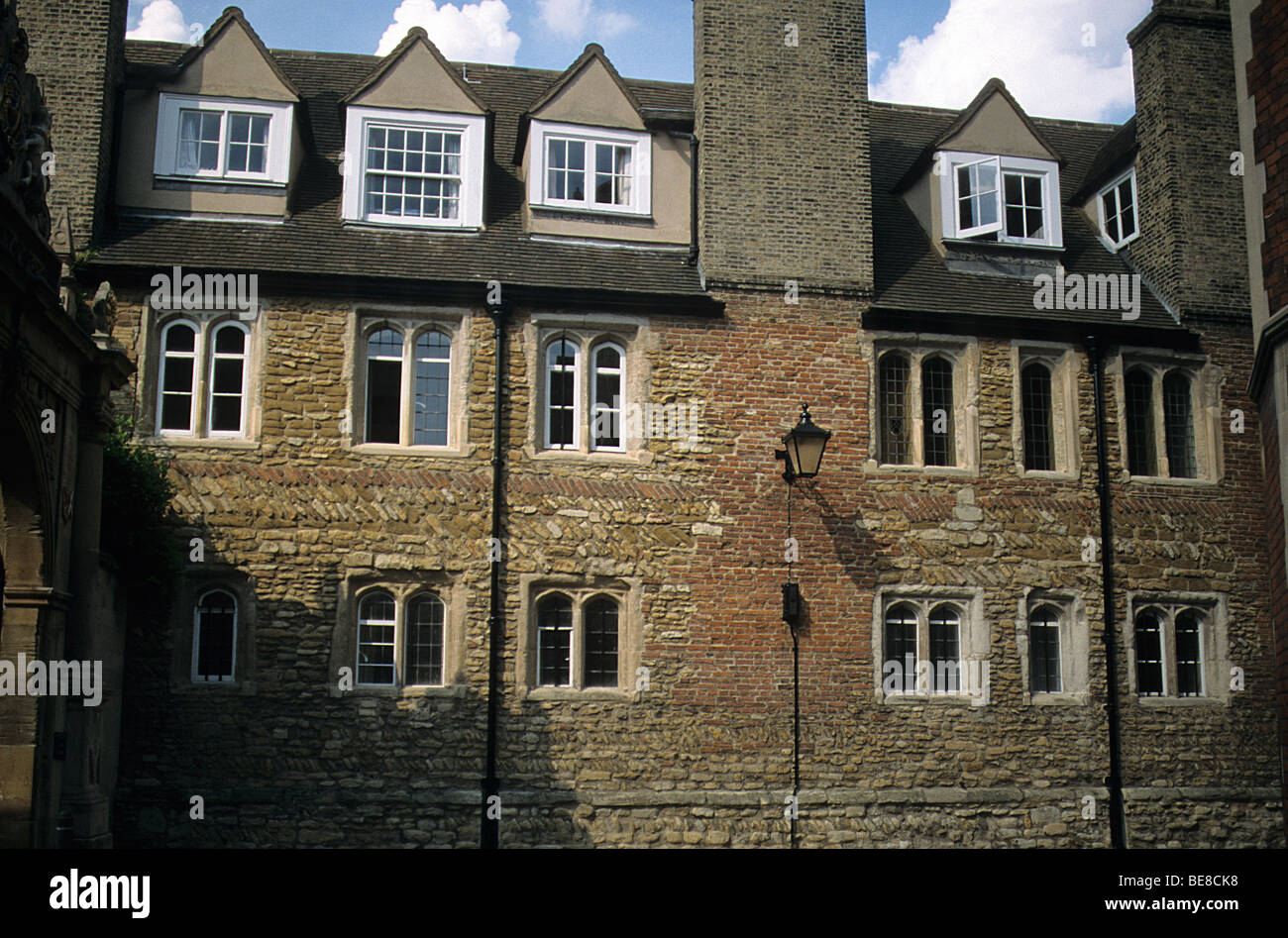 Cambridge, dettaglio della parete esterna del Trinity College. Foto Stock