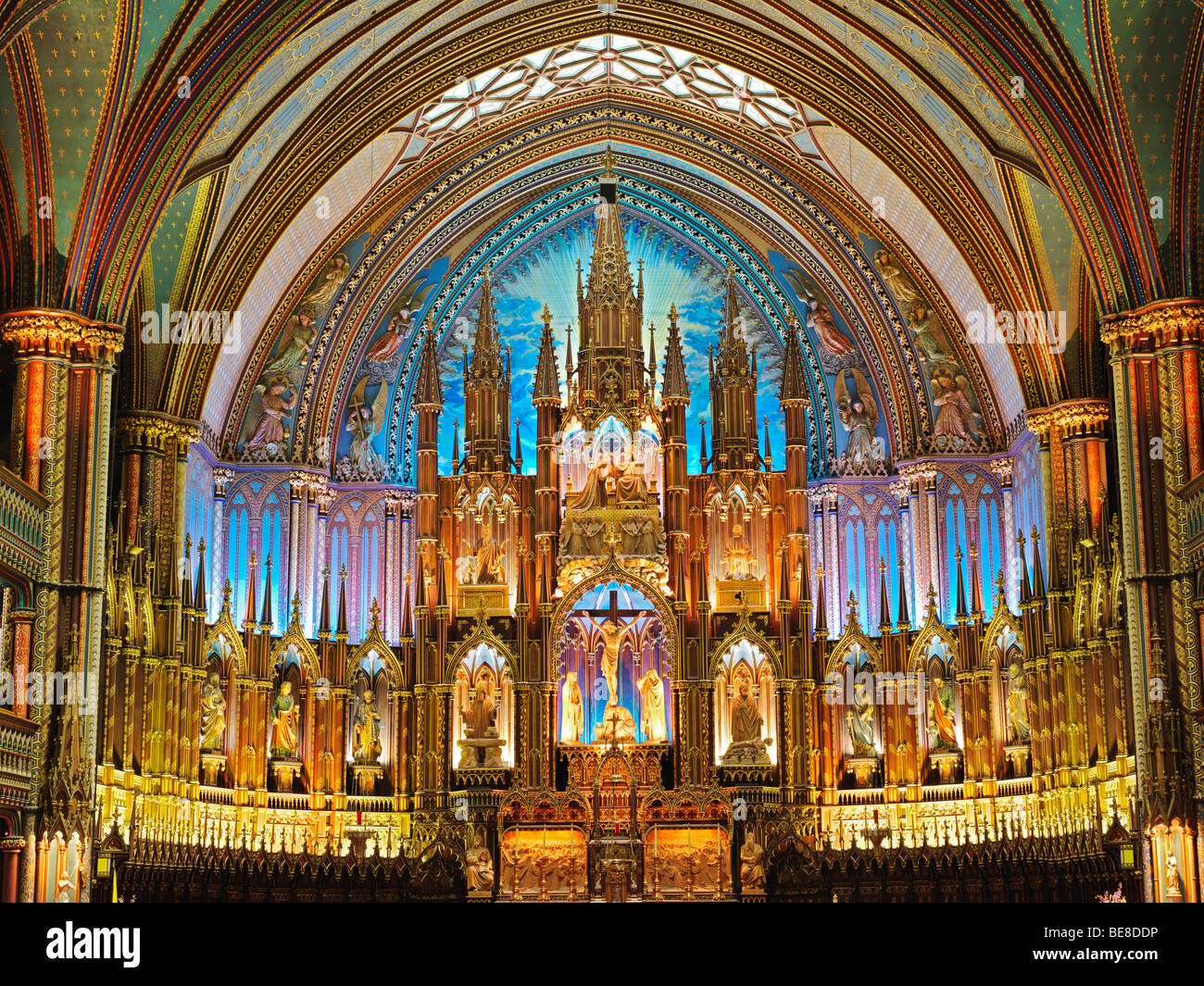 Canada Quebec Montreal vista interna della cattedrale di Notre Dame Foto Stock