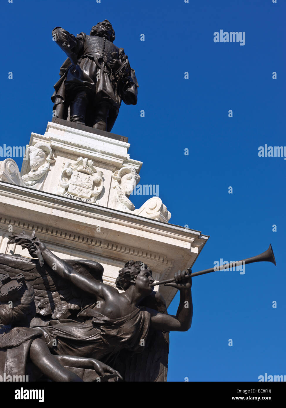Canada Quebec Quebec City statua di Samuel de Champlain Foto Stock