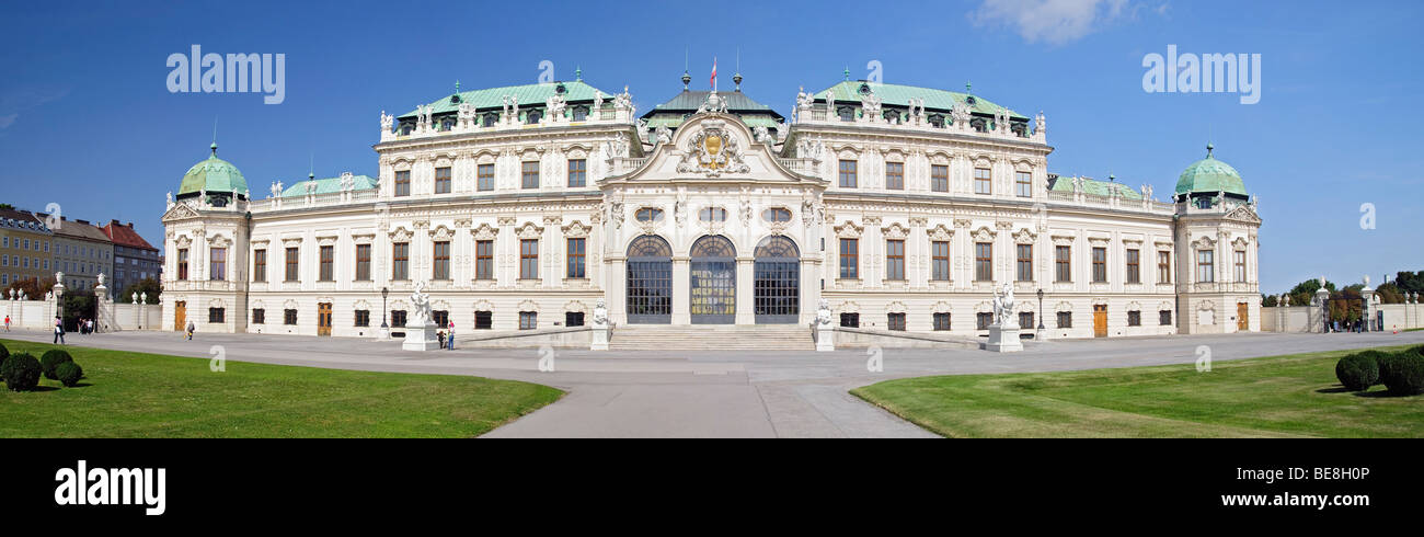 Schloss Belvedere Palace, Vista panoramica dal 3 immagini separate, Belvedere superiore, lato sud, Vienna, Austria, Europa Foto Stock