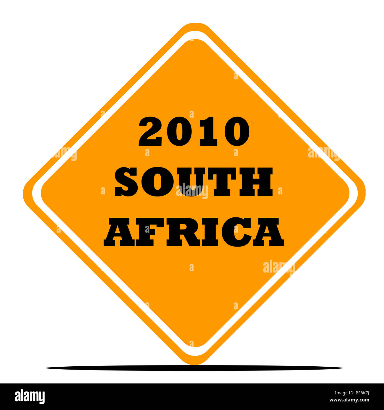 Sud Africa 2010 soccer o la Coppa del Mondo di calcio segno isolato su sfondo bianco. Foto Stock