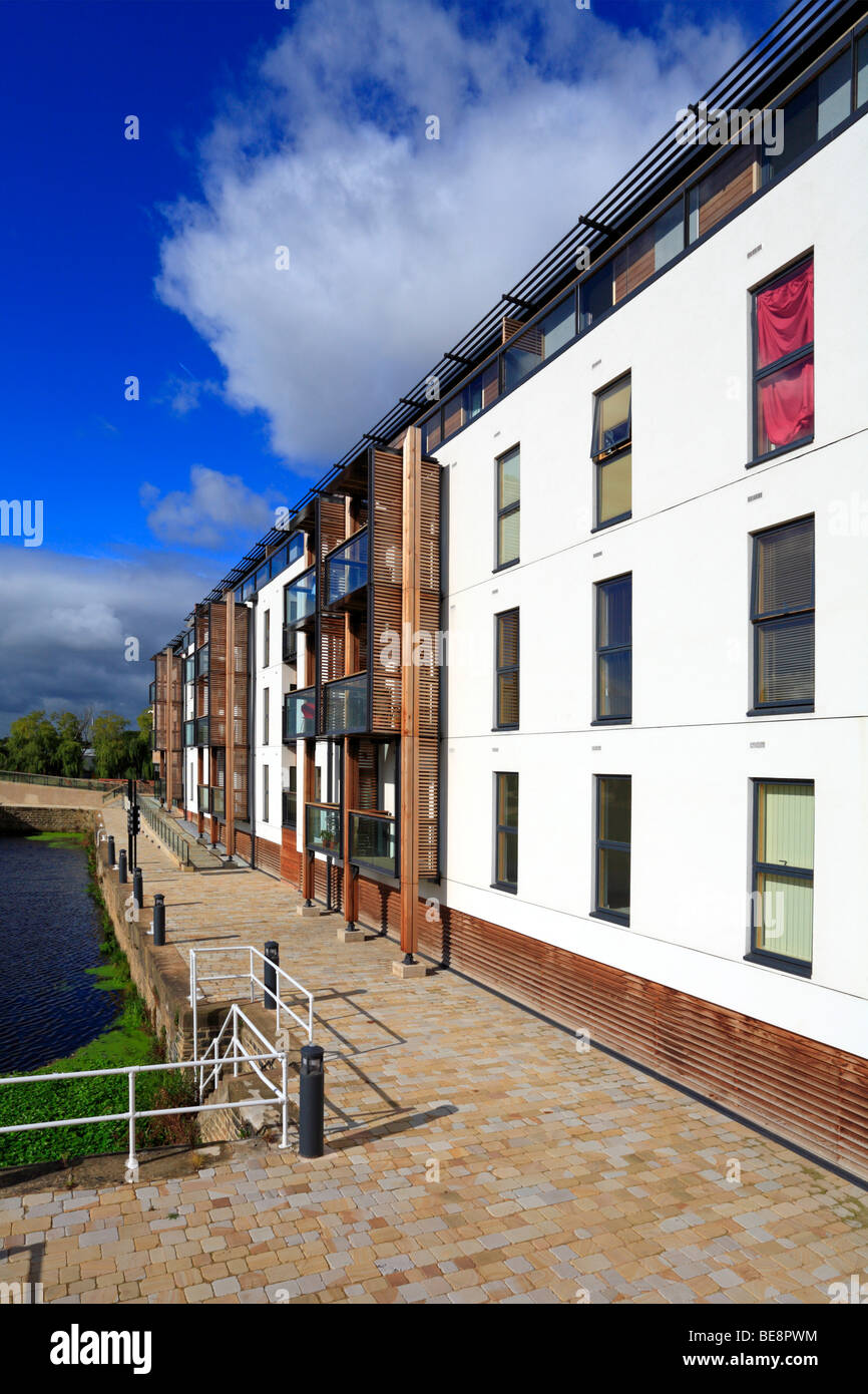 Wakefield Waterfront e sviluppo, Calder e Hebble Navigazione, West Yorkshire, Inghilterra, Regno Unito. Foto Stock