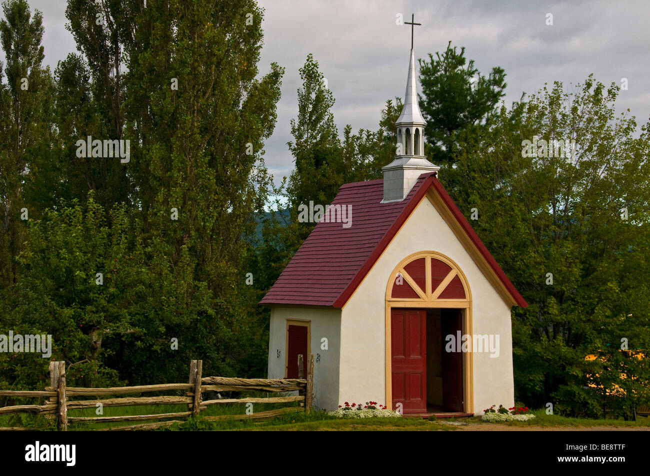 Cappella Sainte Famille Isola di Orleans provincia del Québec in Canada Foto Stock