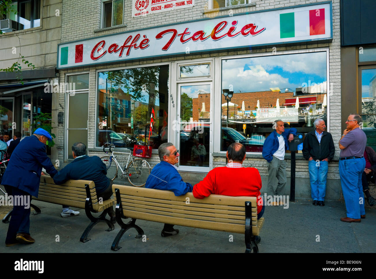 Cafe Italia in Little Italy sul boulevard Saint Laurent Montreal Canada Foto Stock