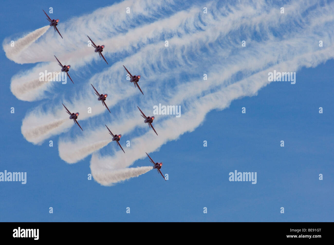 Le frecce rosse team display effettuando in corrispondenza di RAF Leuchars airshow 2009 Foto Stock