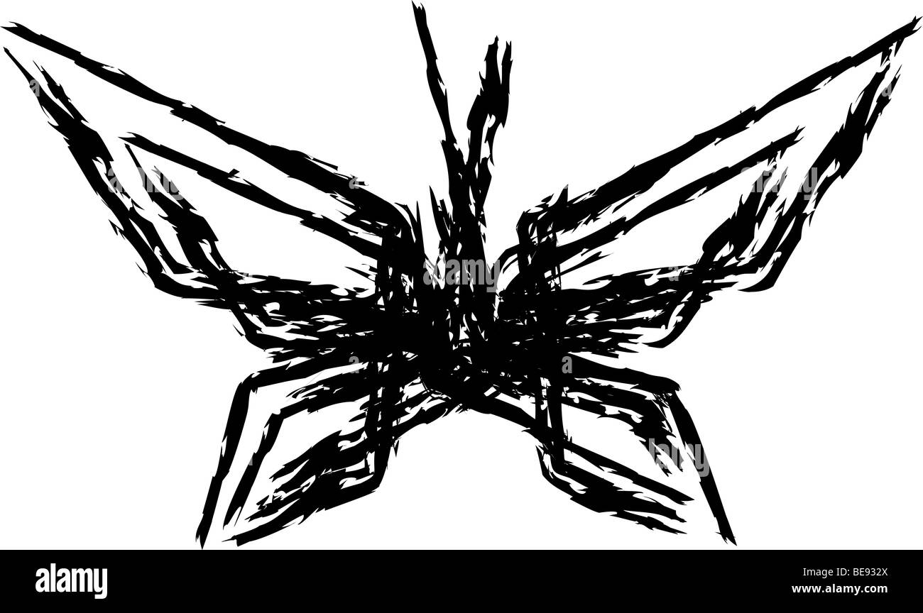 Black butterfly t-shirt design grunge Foto Stock