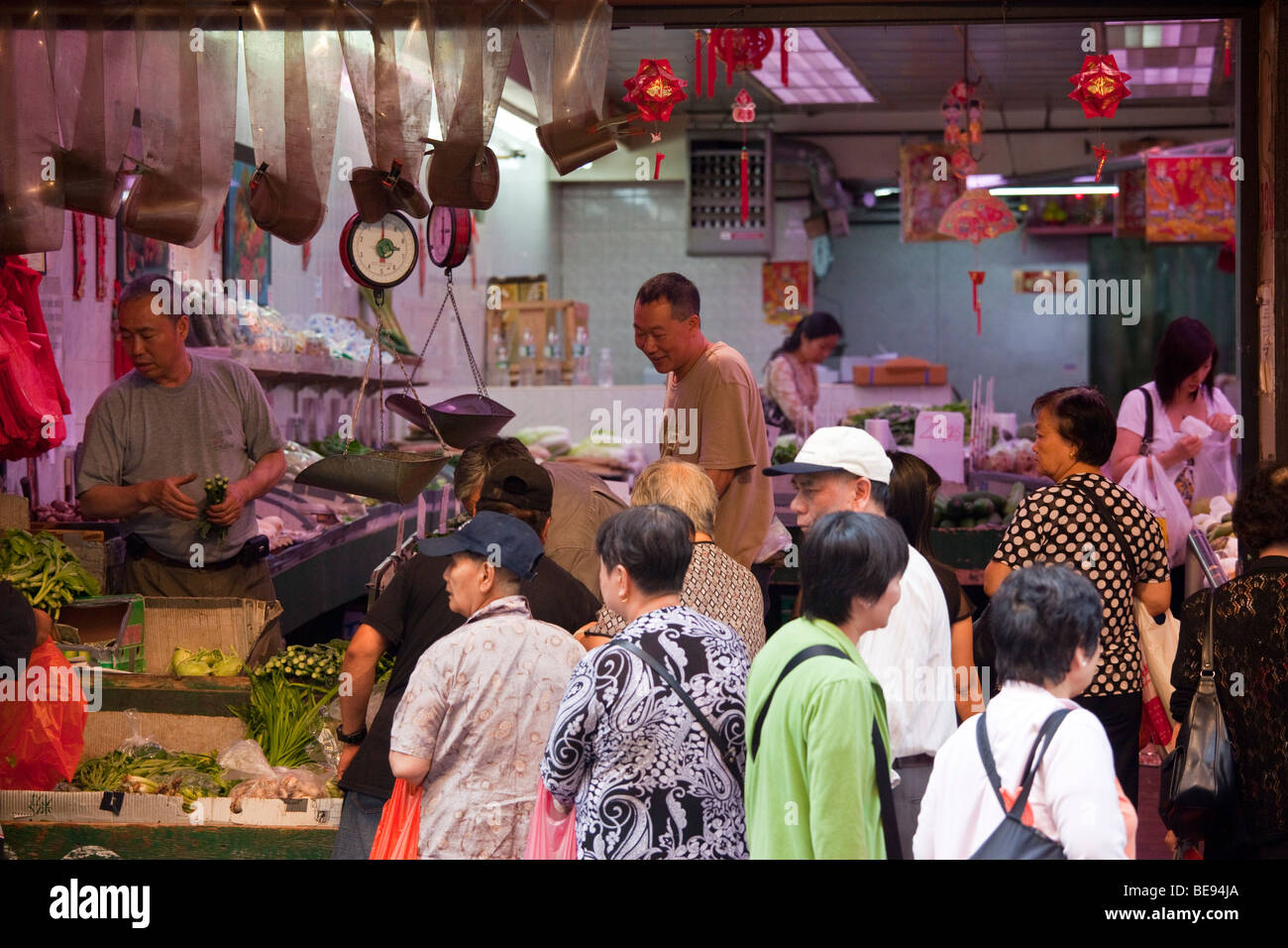 Mercato ortofrutticolo nella Chinatown di Manhattan a New York City Foto Stock