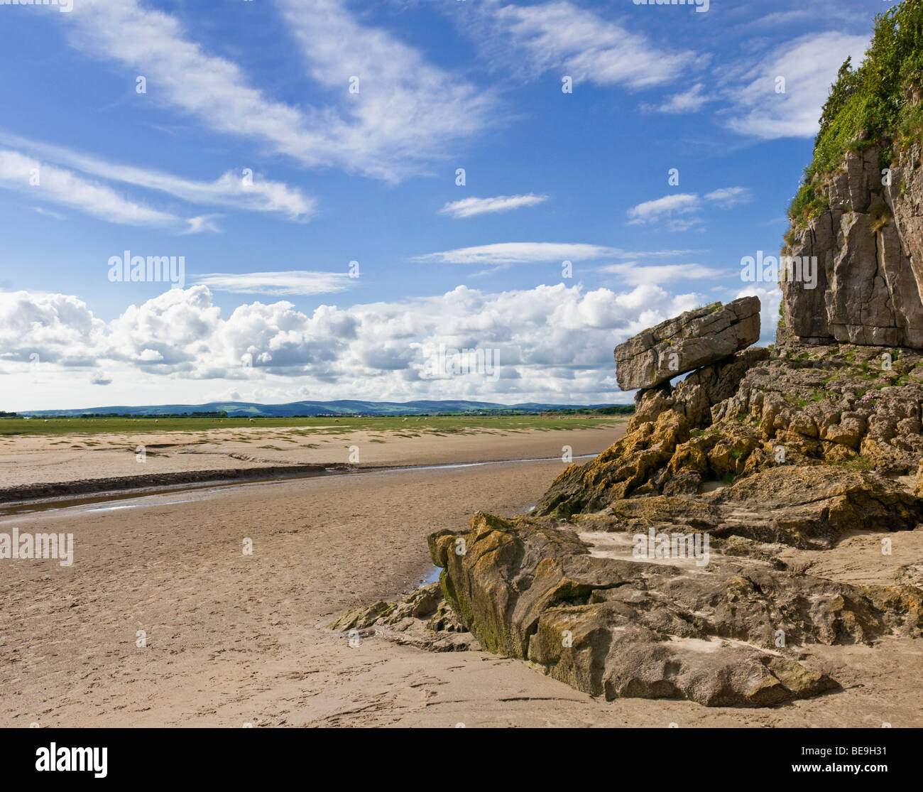 Morecambe Bay a Humphrey testa in prossimità Flookburgh. Foto Stock